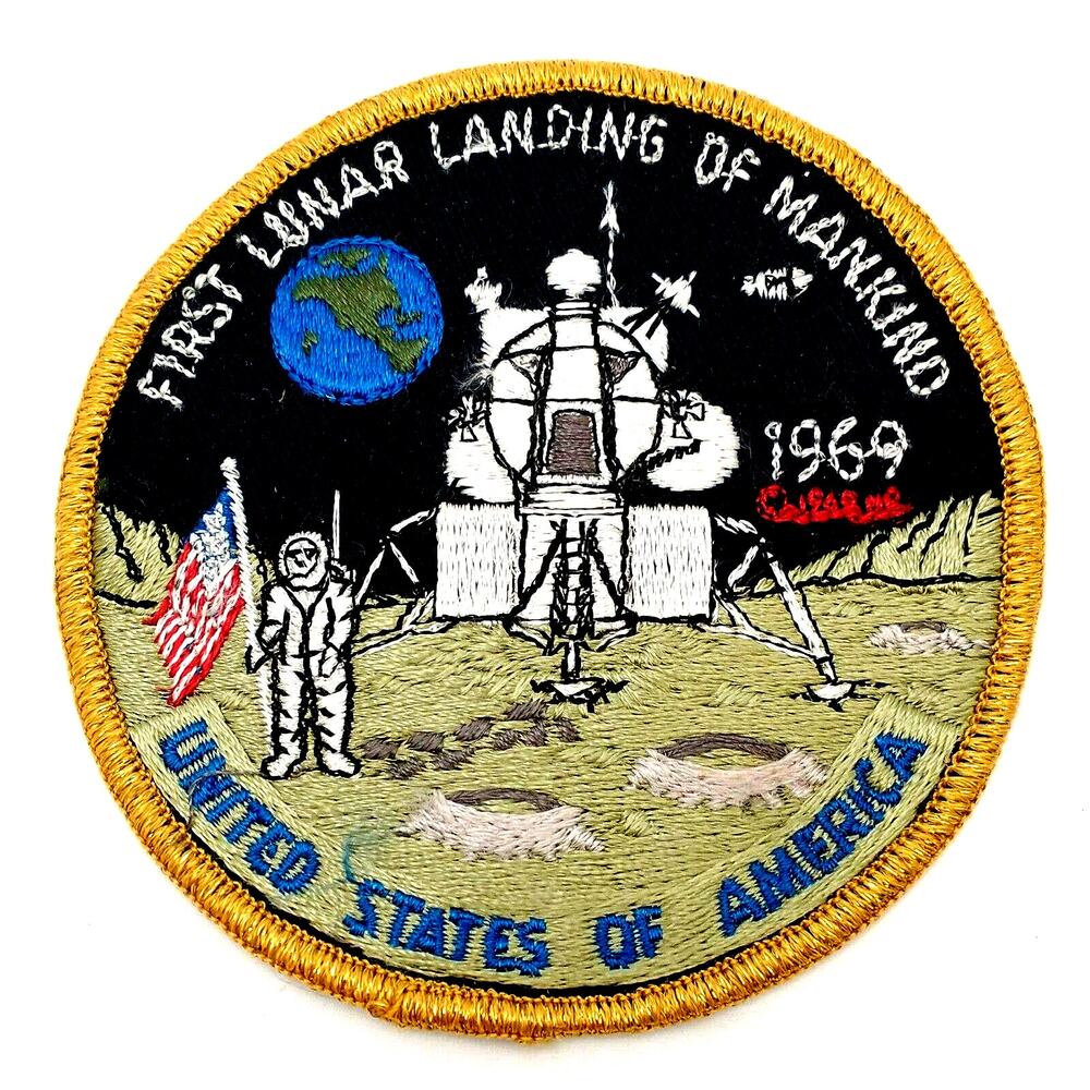 Vintage Original Apollo 11 First Lunar Landing Mankind Patch Official NASA 1969